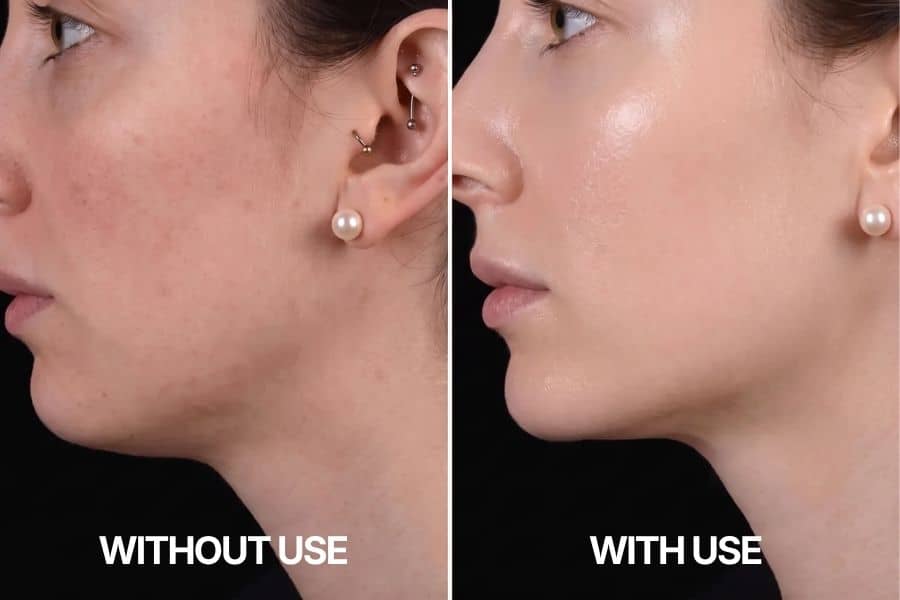 Without use and with use comparison